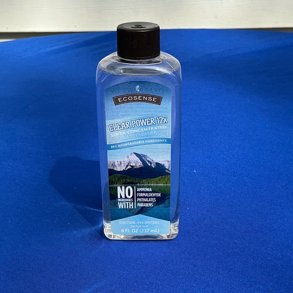 EcoSense Glass Cleaner Clear Power 12X 8oz Clear Super-Concentrated Streak-Free